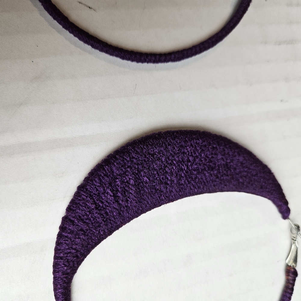 Divine Essence Women Knockout Large Purple Pierce Earrings - Picture 6 of 7